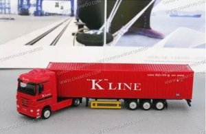 1:87川崎汽船K-LINE合金货柜车模型|集装箱车模型