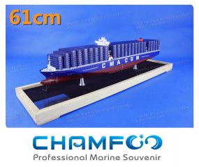 61cm法国达飞CMA CGM JULES VERNE合金集装箱船模型