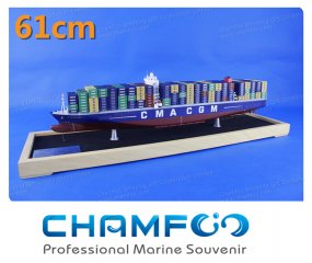 61cm达飞轮船CMA CGM JULES VERNE混色合金集装箱船模型